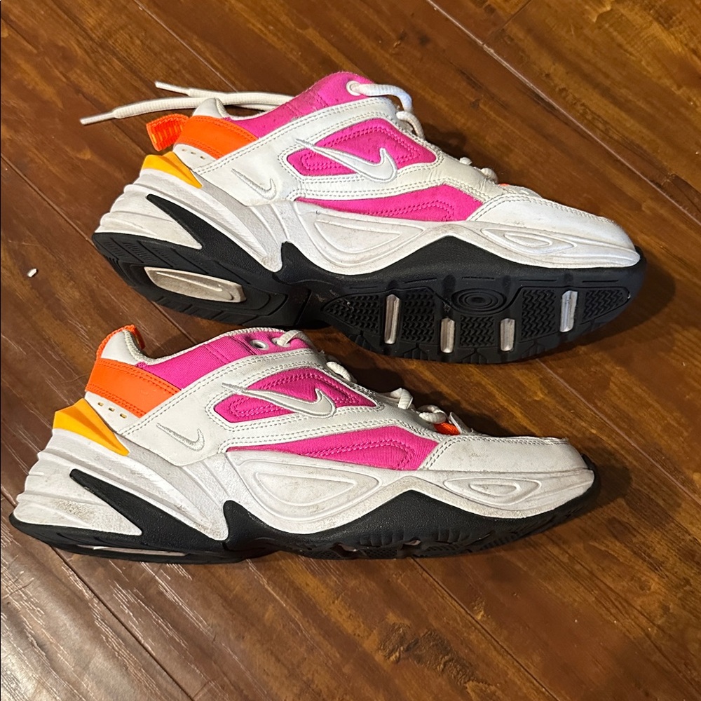 Nike M2K Tekno Laser Fuchsia Womens 6.5 White Pink Orange Chunky Y2K Sneakers
